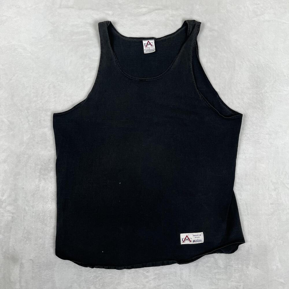 Vintage D.A.C Russell Athletic Tank Top Mens XL Black Made In USA Gym Training